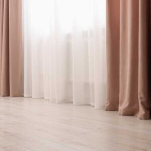 Rèm voan hồng phấn