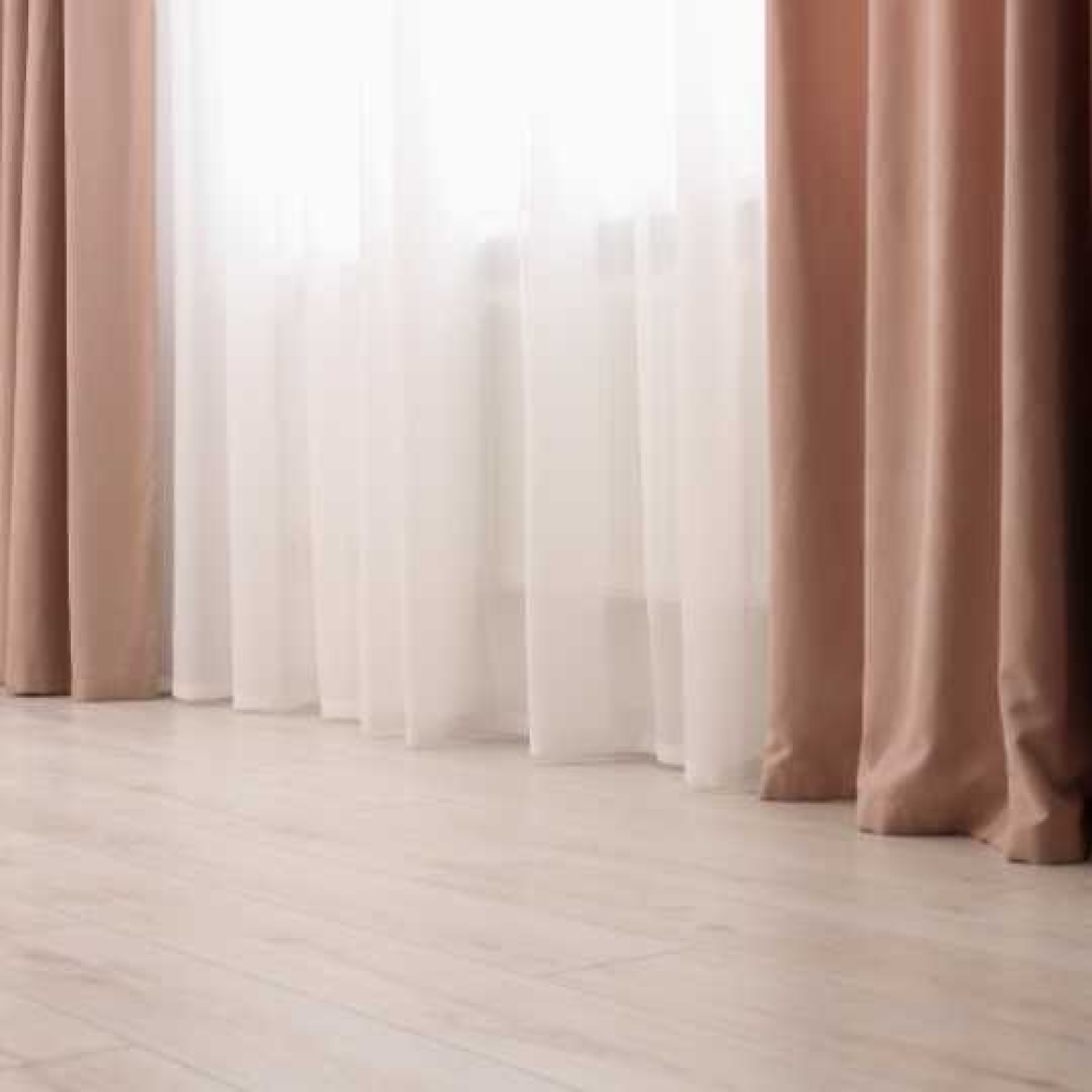 Rèm voan hồng phấn